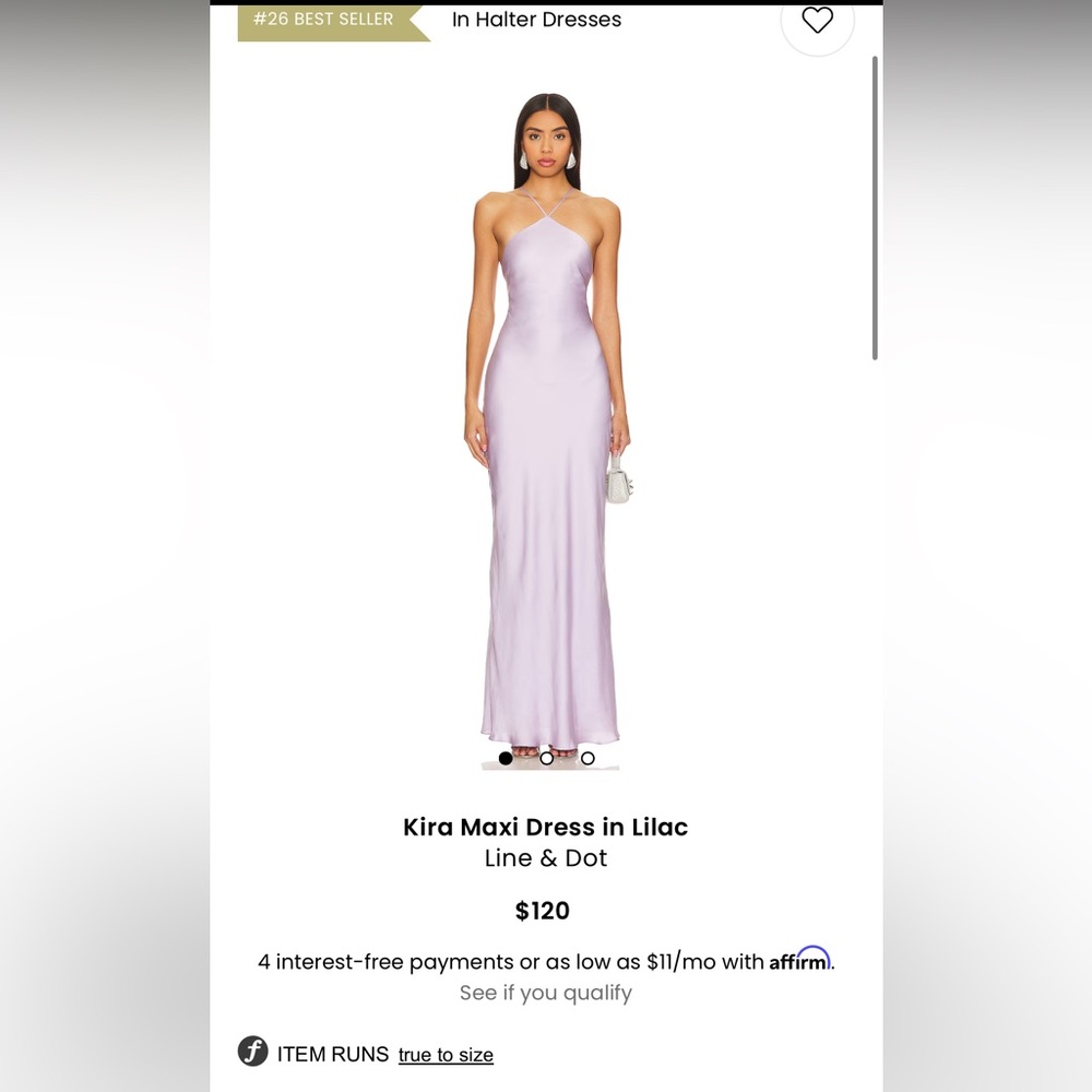 Line & Dot Kira maxi dress in lilac - size medium